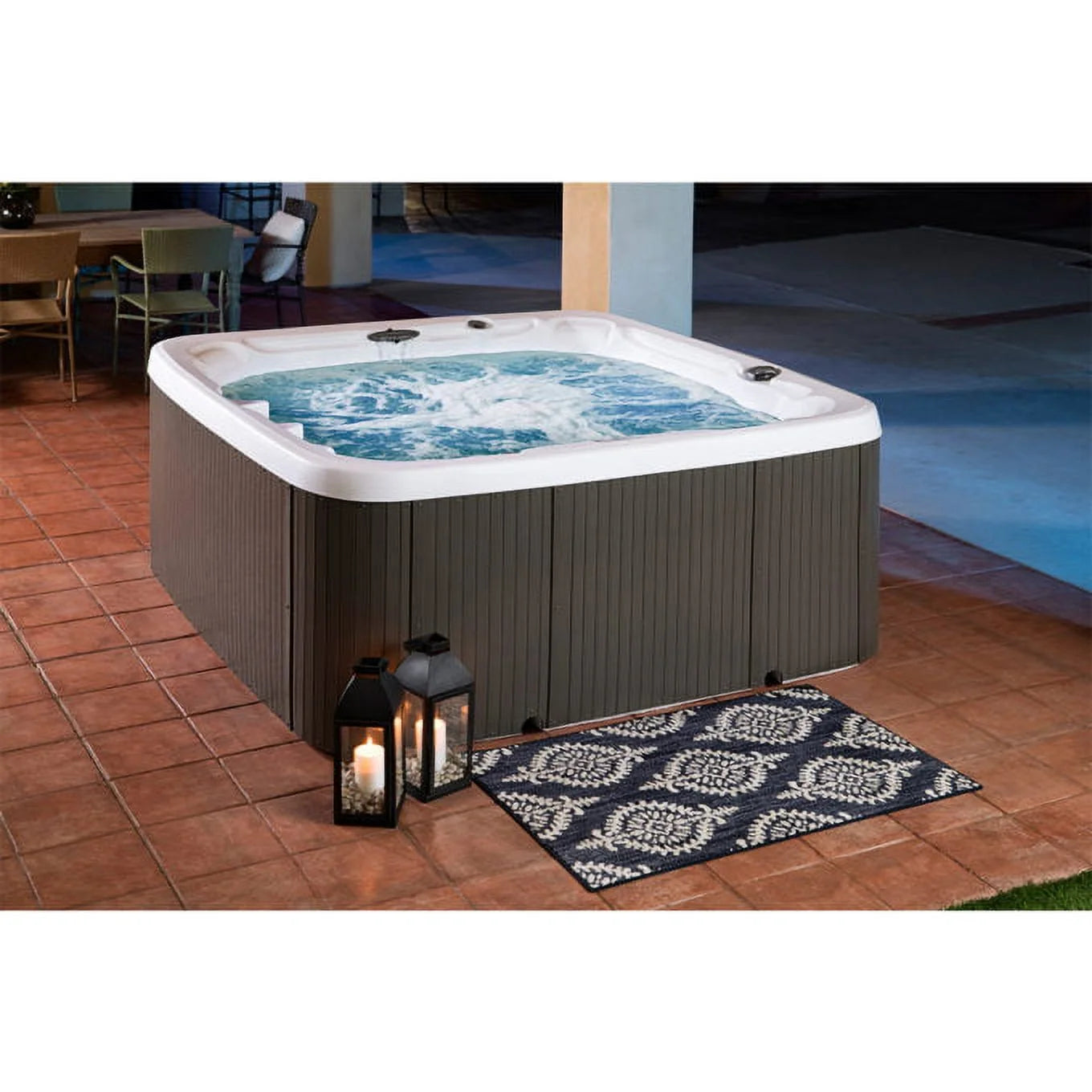 LS700DX Pillow Bundle - 7 Person, 90-Jet, 220-Volt, Sea Salt/ Coastal Gray with Spa Pillows Included!