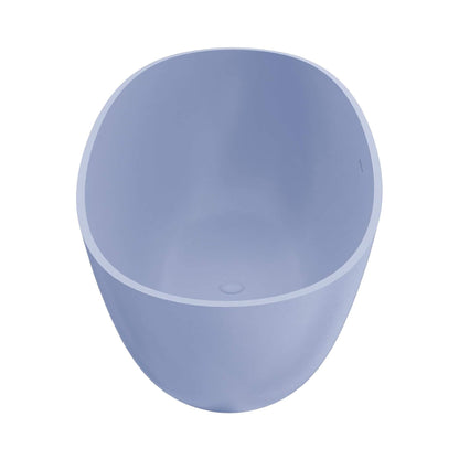 Nuvia Freestanding Modern Oval Stone Resin Soaking Tub With Overflow Drain (61X29.5-Inch)