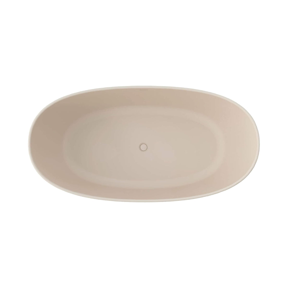 Nuvia Freestanding Modern Oval Stone Resin Soaking Tub With Overflow Drain (65X33.5-Inch)