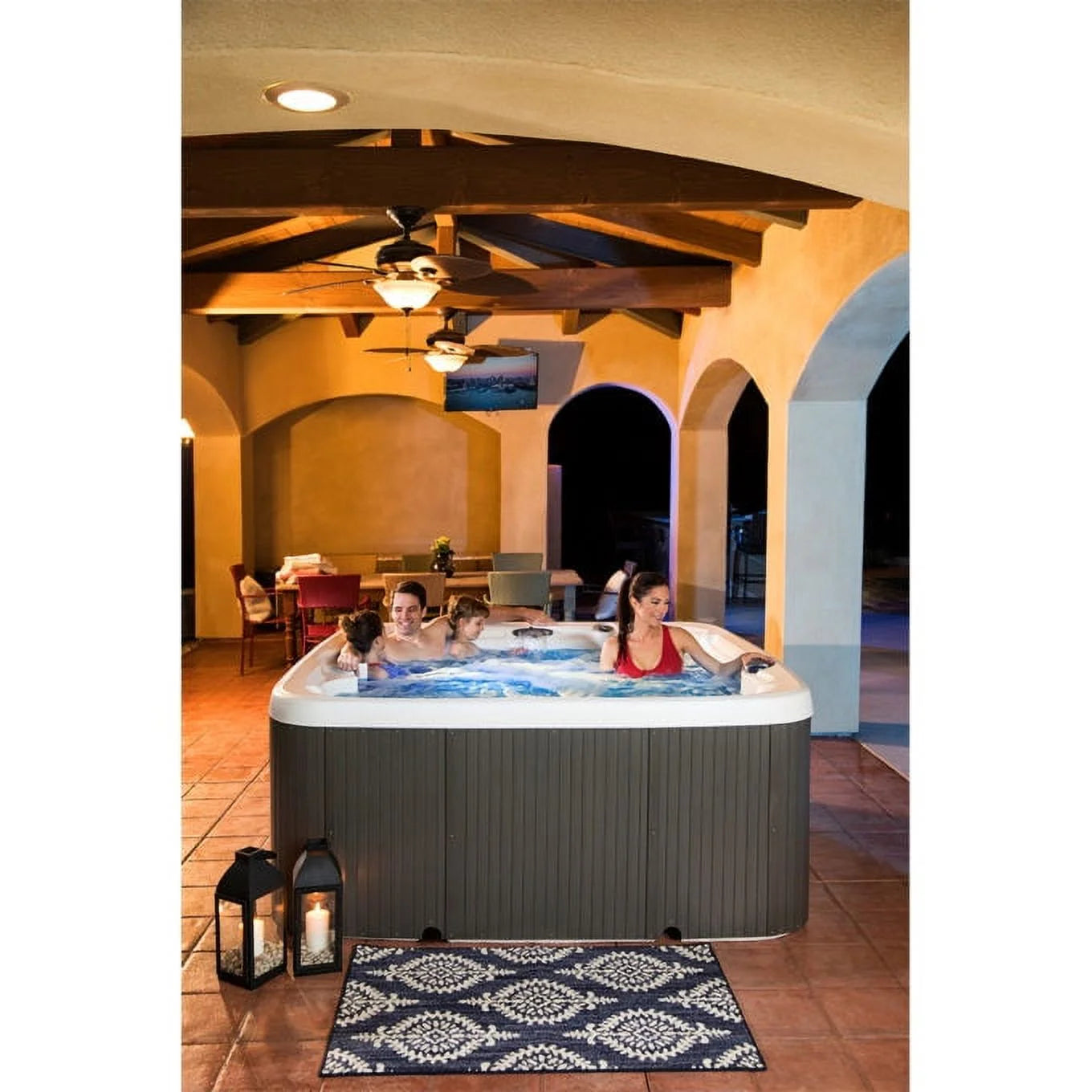 LS700DX Pillow Bundle - 7 Person, 90-Jet, 220-Volt, Arctic White/ Coastal Gray with Spa Pillows Included!
