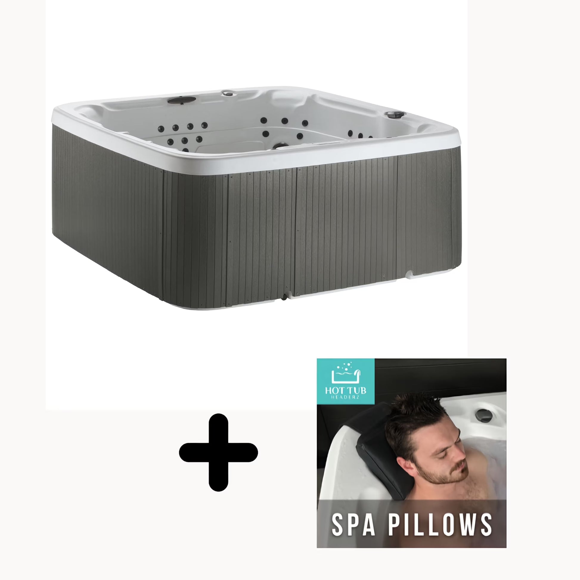 LS700DX Pillow Bundle - 7 Person, 90-Jet, 220-Volt, Arctic White/ Coastal Gray with Spa Pillows Included!