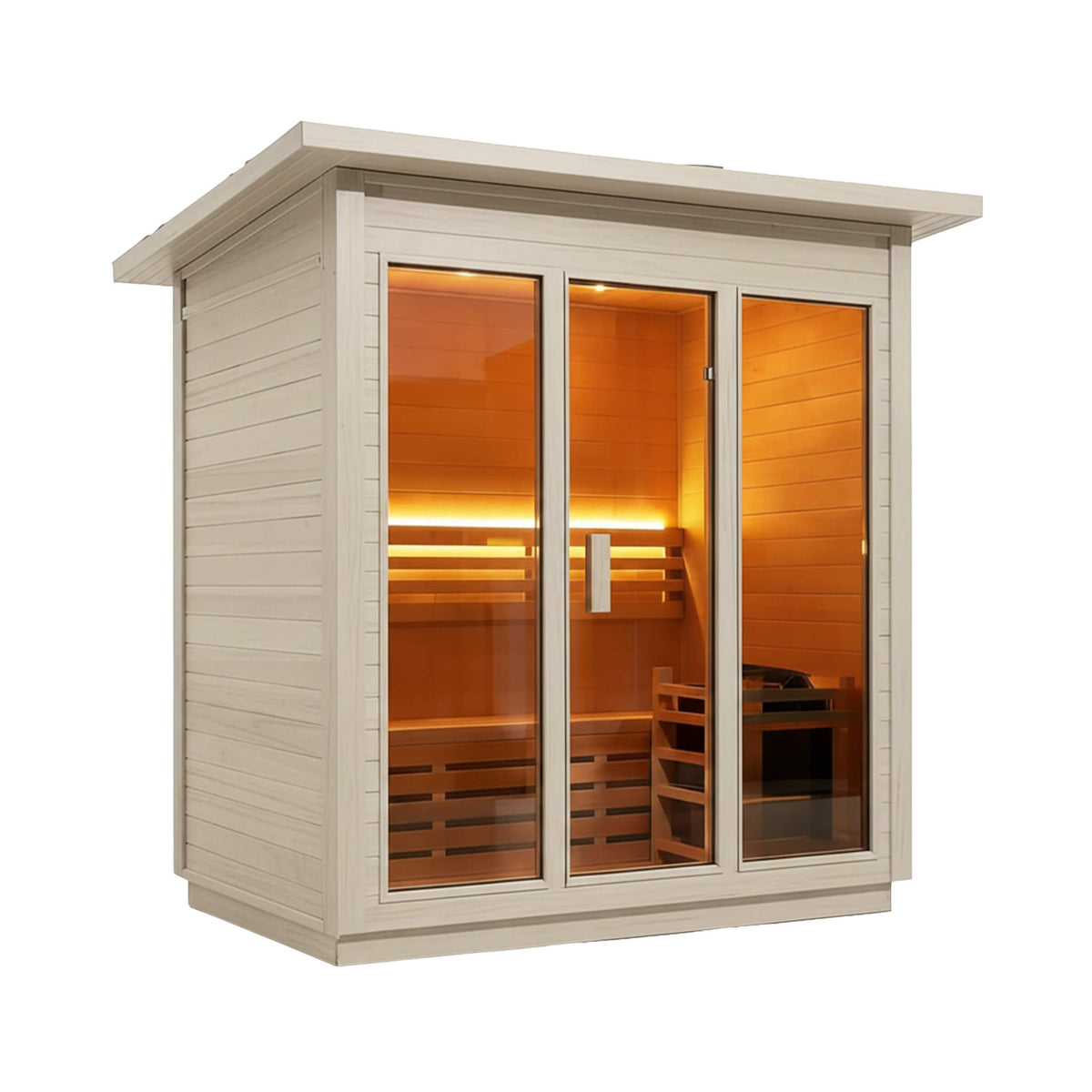 Custom 6-Person Luxury Spruce Outdoor Steam Sauna With Heater And Stones (Made-To-Order)