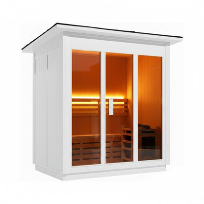 Custom 6-Person Luxury Canadian Red Cedar Outdoor Steam Sauna With Heater And Stones (Made-To-Order)