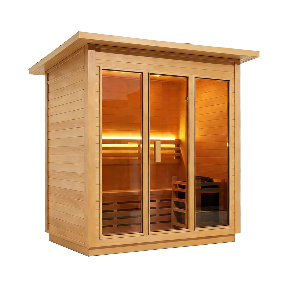 Custom 8-Person Luxury Canadian Hemlock Outdoor Steam Sauna With Heater And Stones (Made-To-Order)