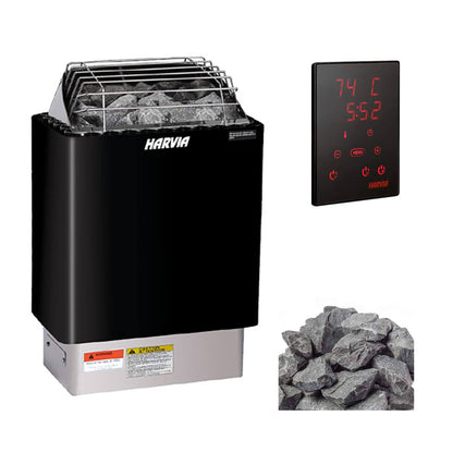 Harvia KIP60W 6KW UL Certified Electric Sauna Heater With Xenio CX170 Digital WIFI Control & Sauna Stones