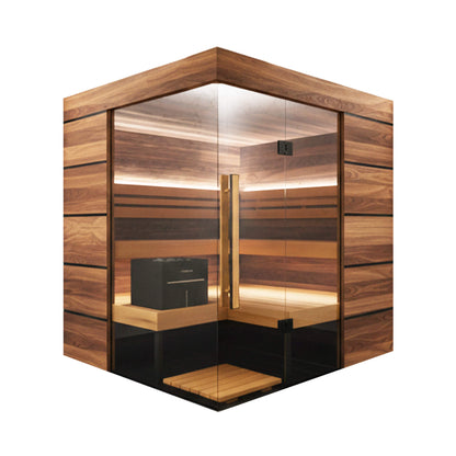 ThermaSol Astra 4-Person Indoor Semi Panoramic Glass Sauna Cabin (Made-To-Order)