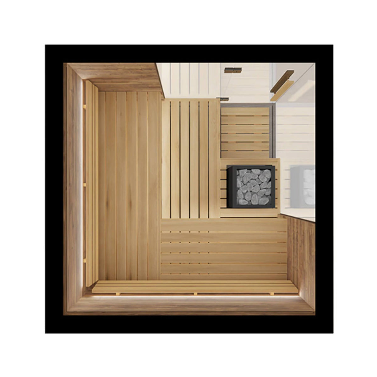 ThermaSol Astra 4-Person Indoor Semi Panoramic Glass Sauna Cabin (Made-To-Order)
