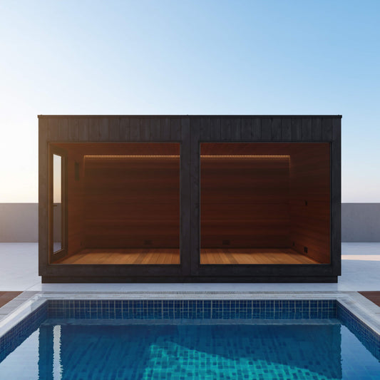 ThermaSol Nordic Misty XL 1-Entrance Outdoor Sauna Lounge (Made-To-Order)