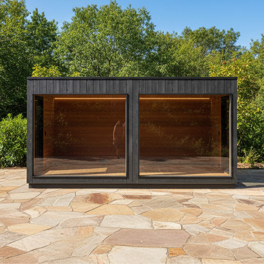 ThermaSol Nordic Misty XL Lounge 2-Entrance Outdoor Sauna Cabin (Made-To-Order)